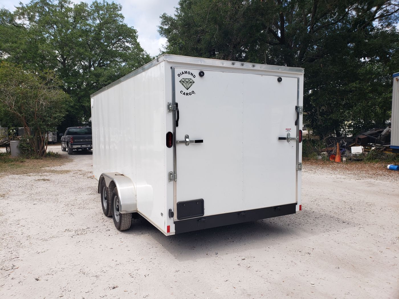 Diamond Cargo 7x16 TA Trailer - White, Ramp, Side Door, Extra Height - Image 7