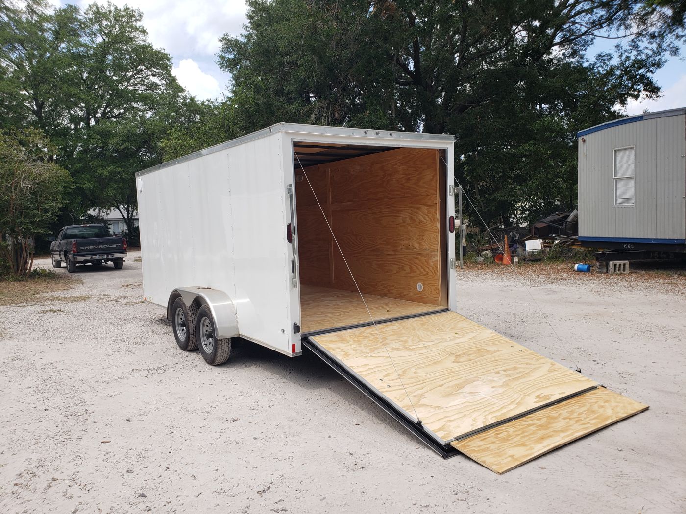 Diamond Cargo 7x16 TA Trailer - White, Ramp, Side Door, Extra Height - Image 6