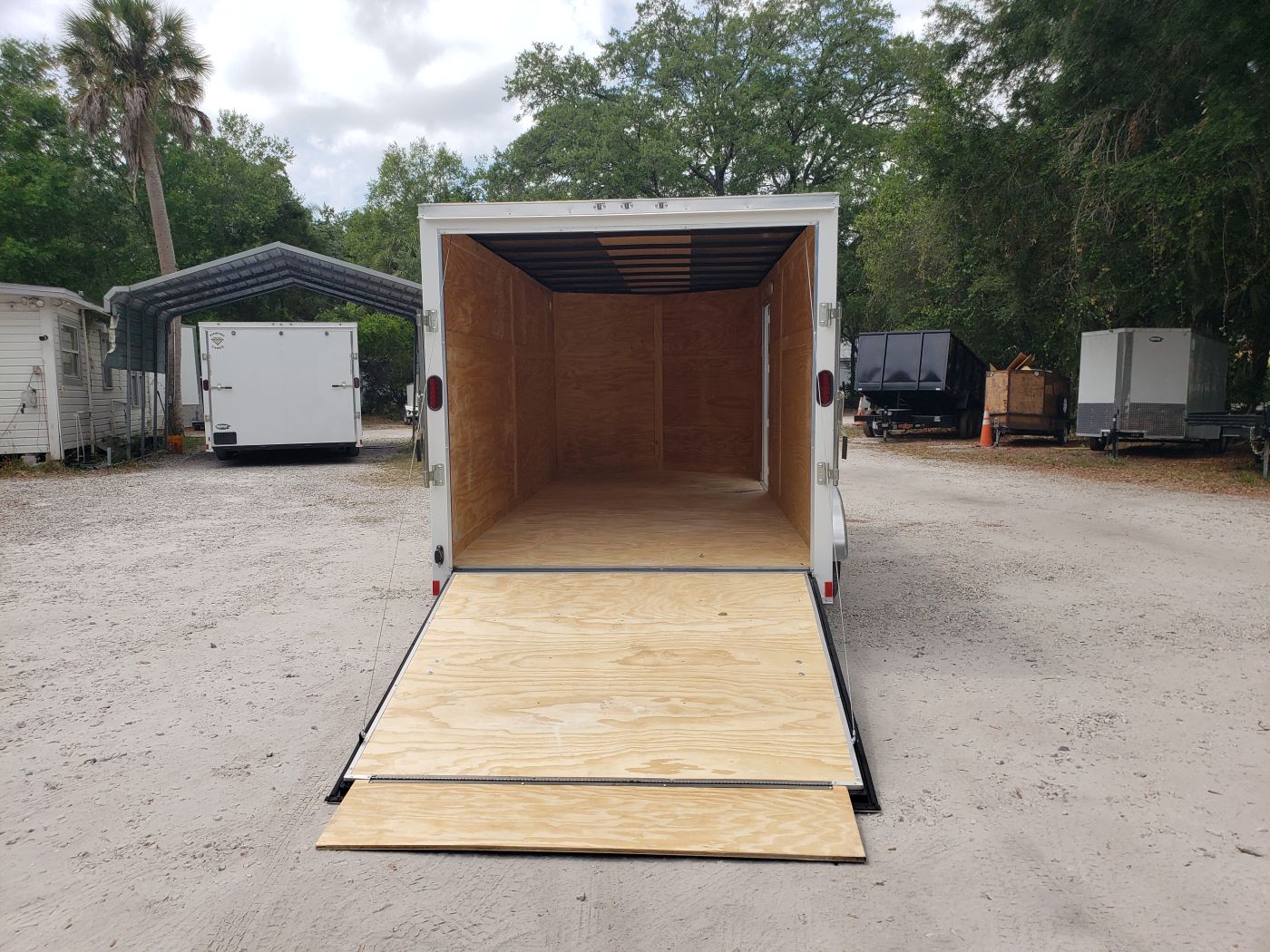 Diamond Cargo 7x16 TA Trailer - White, Ramp, Side Door, Extra Height - Image 8