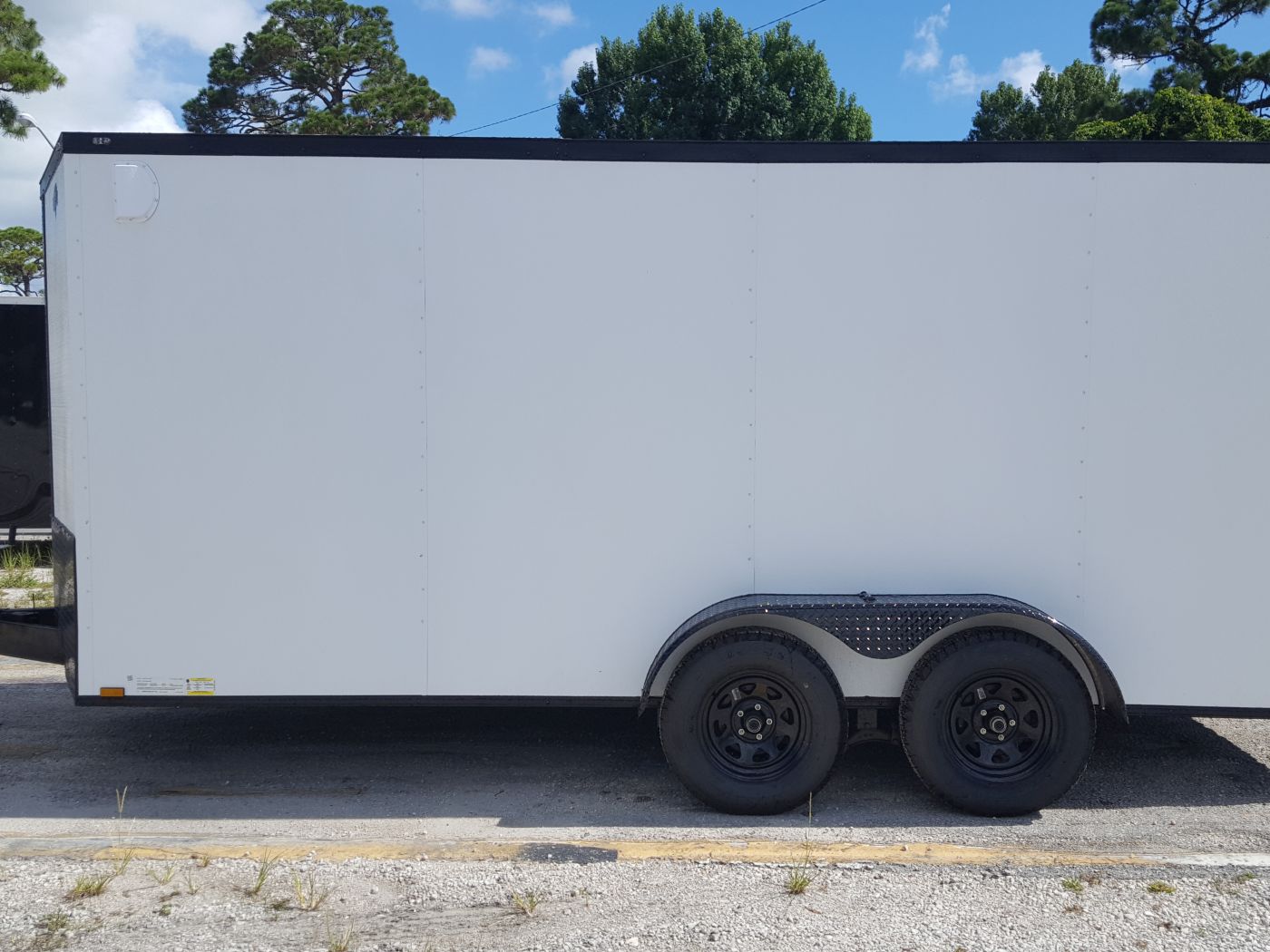 Diamond Cargo 7x16 TA Trailer - Embossed White, Ramp, Side Door, Extra Height, Blackout - Image 3