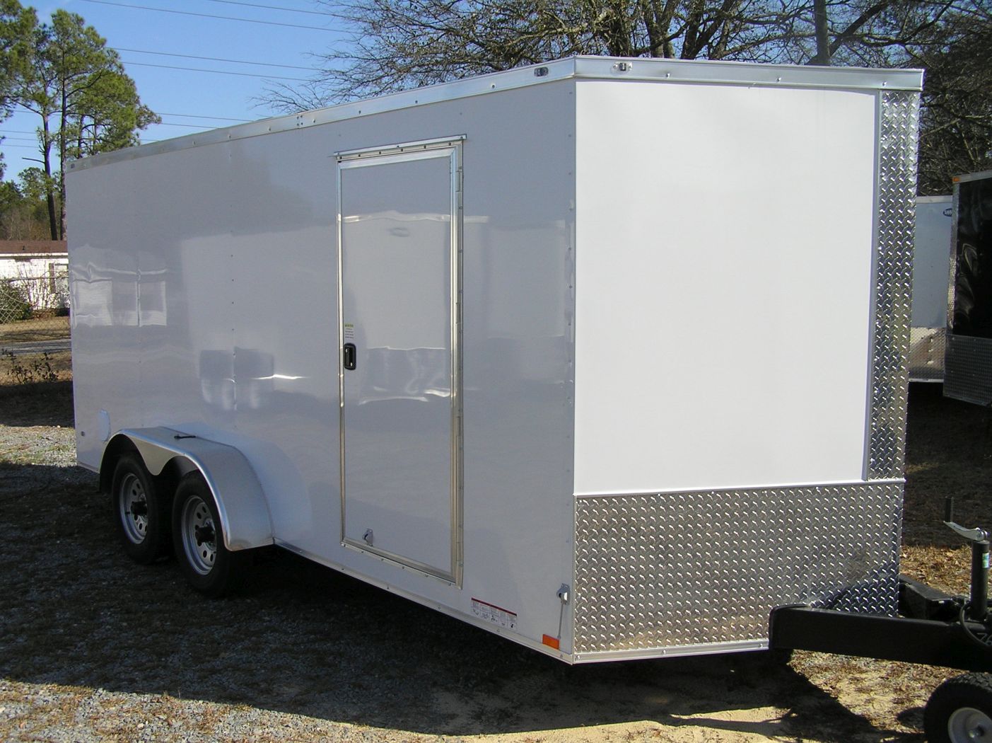 Diamond Cargo 7x16 TA Trailer - White, Ramp, Side Door, Extra Height, Insulated
