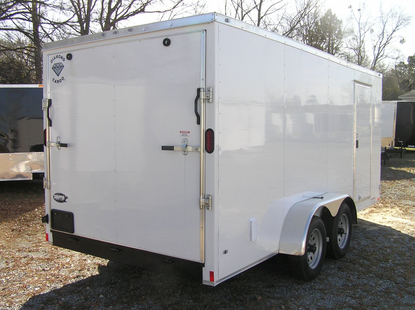 Diamond Cargo 7x16 TA Trailer - White, Ramp, Side Door, Extra Height, Insulated - Image 5