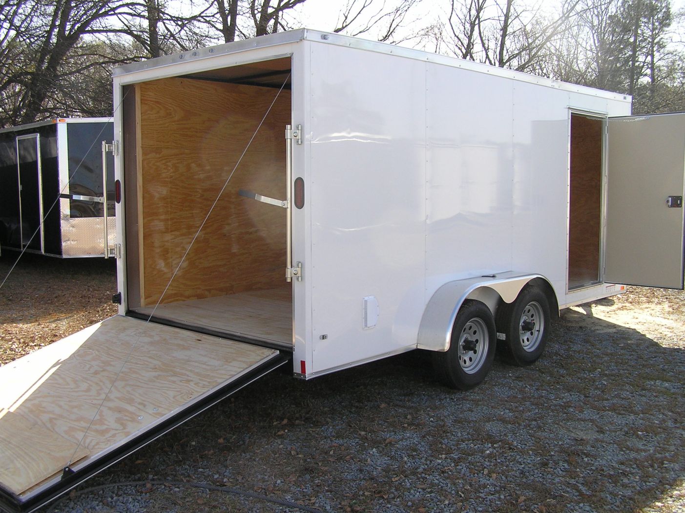 Diamond Cargo 7x16 TA Trailer - White, Ramp, Side Door, Extra Height, Insulated - Image 4