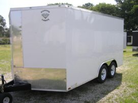 Alternative view of Diamond Cargo 8.5x14 TA Trailer - White, Ramp, Side Door, D-Rings