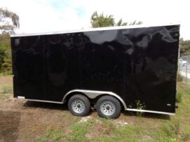 Alternative view of Diamond Cargo 8.5x16 TA Trailer - Black, Ramp, Side Door, D-Rings