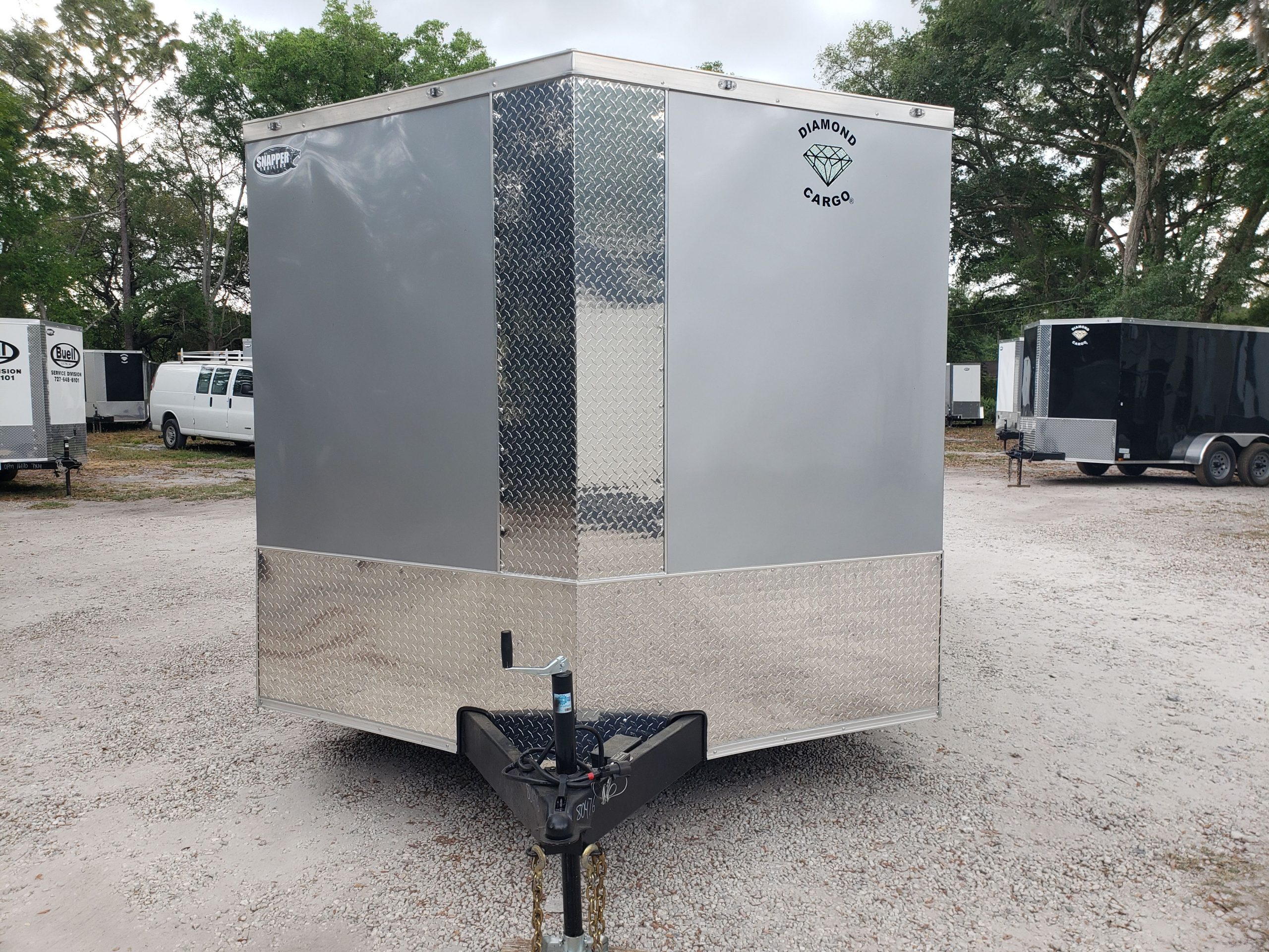 Diamond Cargo 8.5x16 TA Trailer - Silver Frost, Ramp, Side Door, D-Rings - Image 12