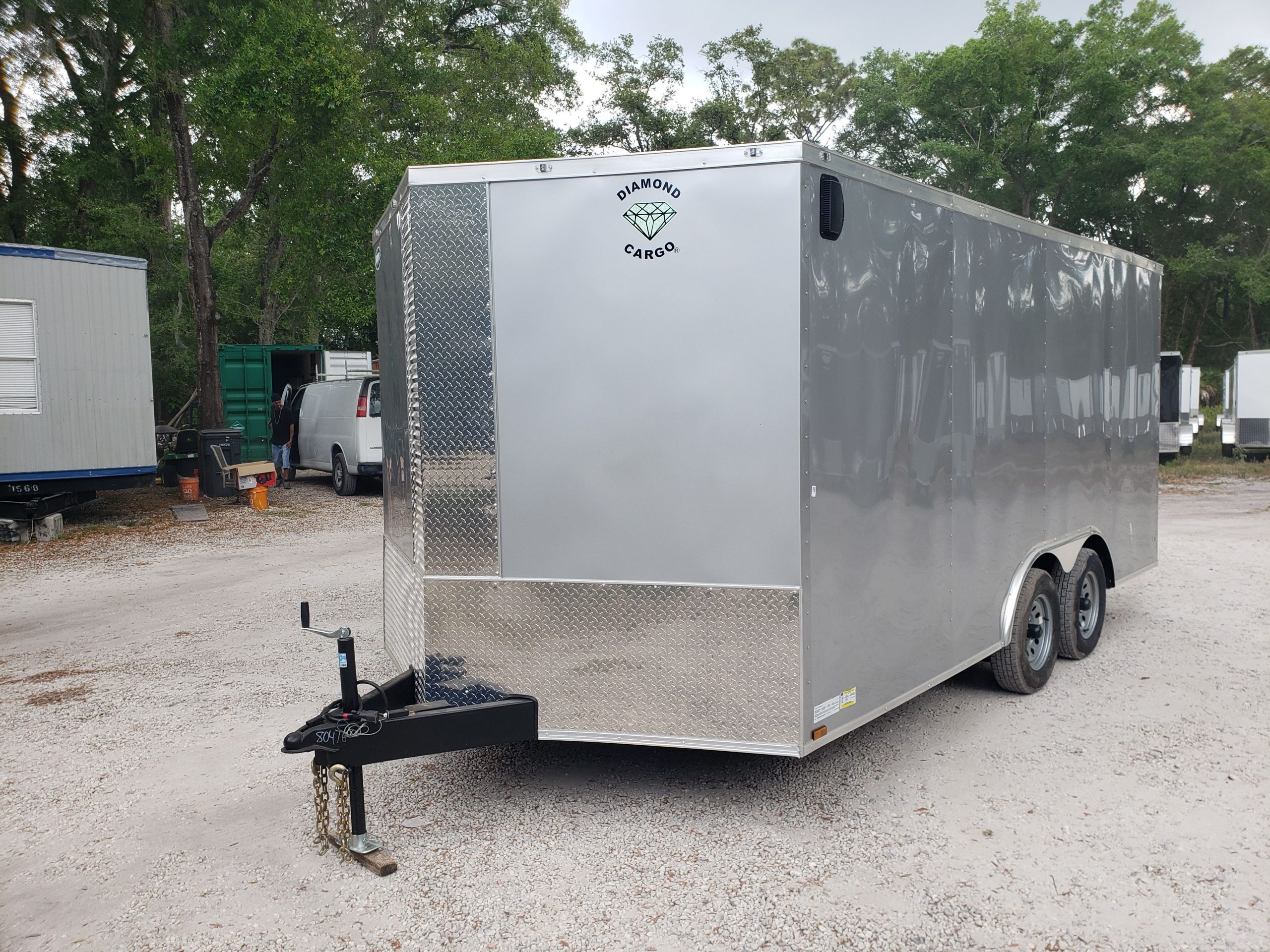 Diamond Cargo 8.5x16 TA Trailer - Silver Frost, Ramp, Side Door, D-Rings, Insulated Ceiling - Image 13