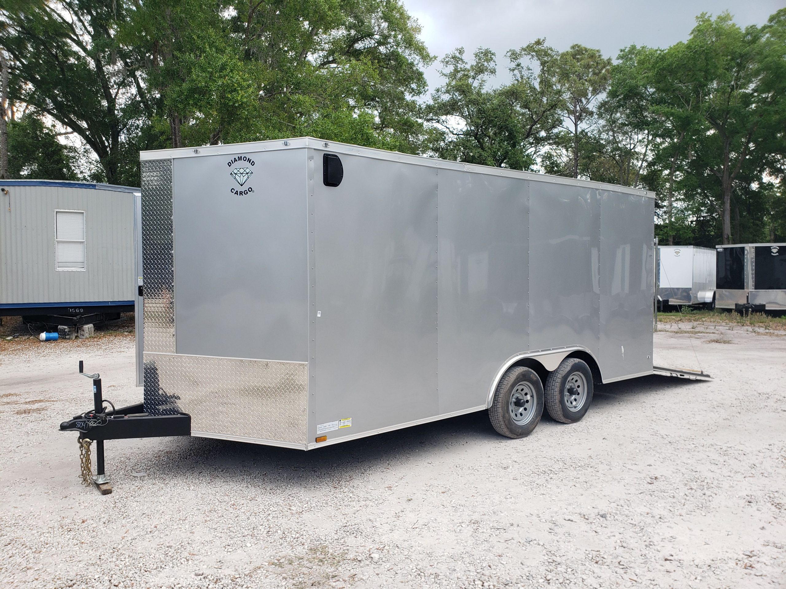Diamond Cargo 8.5x16 TA Trailer - Silver Frost, Ramp, Side Door, D-Rings - Image 10