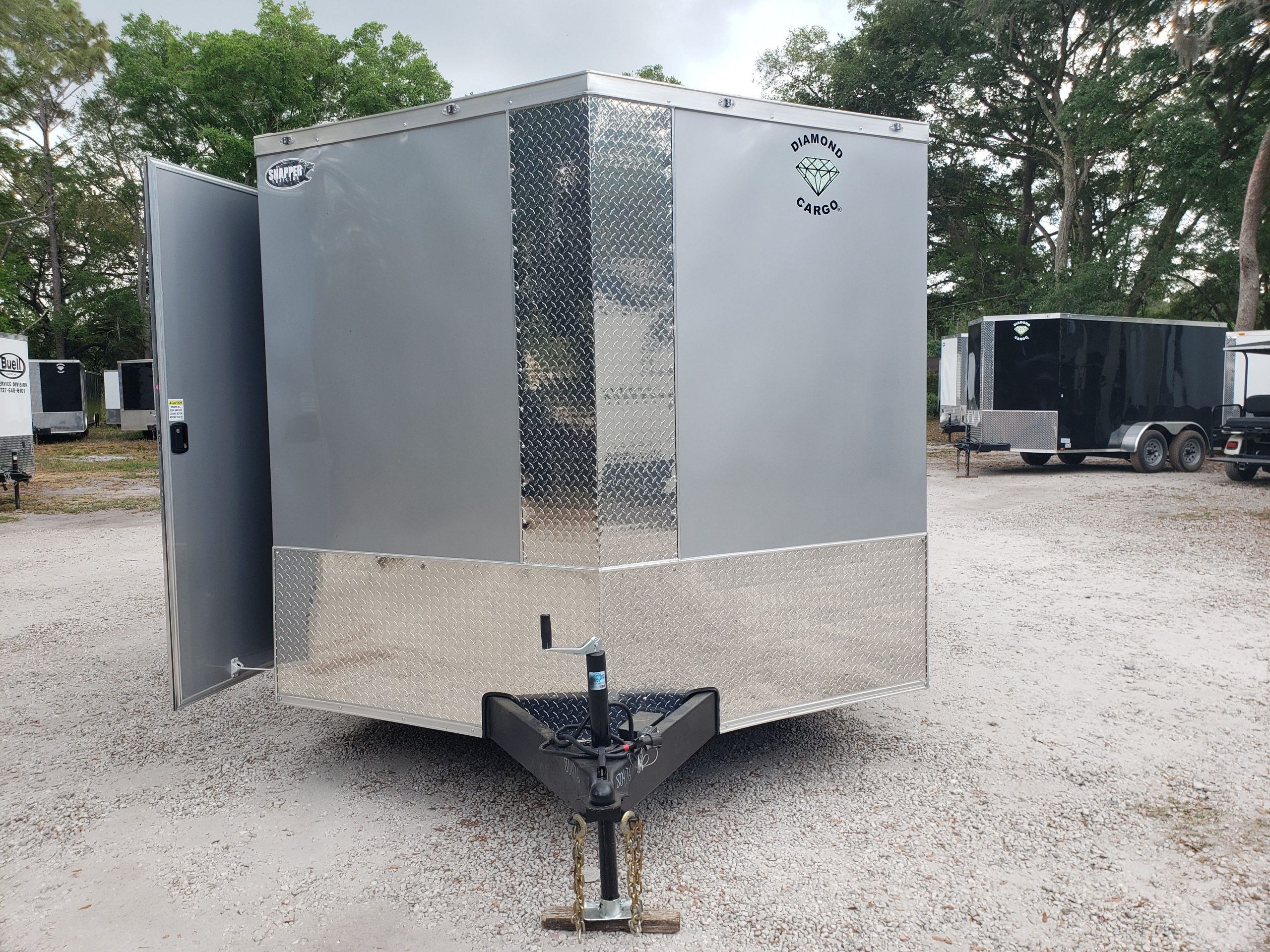 Diamond Cargo 8.5x16 TA Trailer - Silver Frost, Ramp, Side Door, D-Rings - Image 9