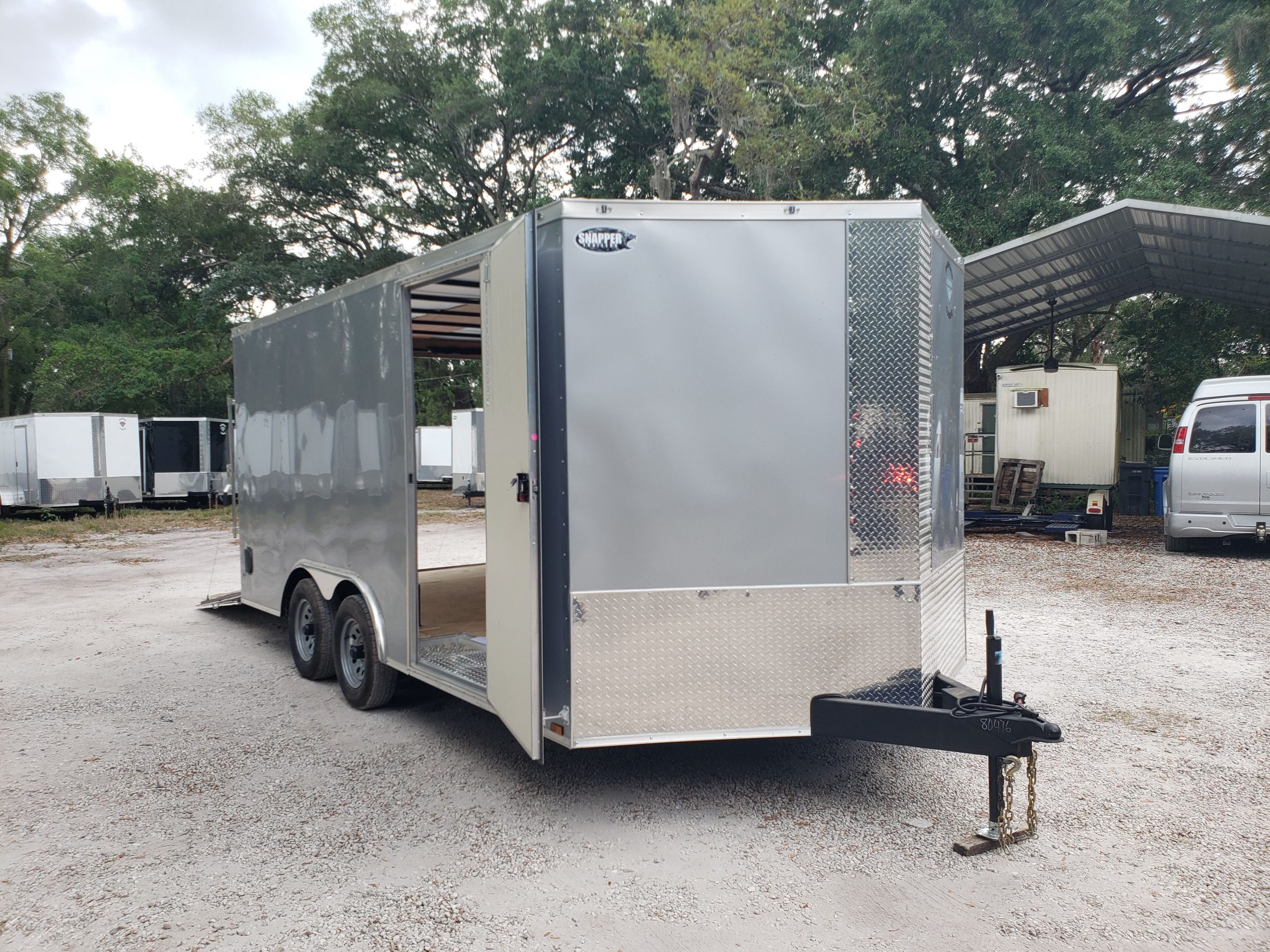 Diamond Cargo 8.5x16 TA Trailer - Silver Frost, Ramp, Side Door, D-Rings, Insulated Ceiling - Image 9