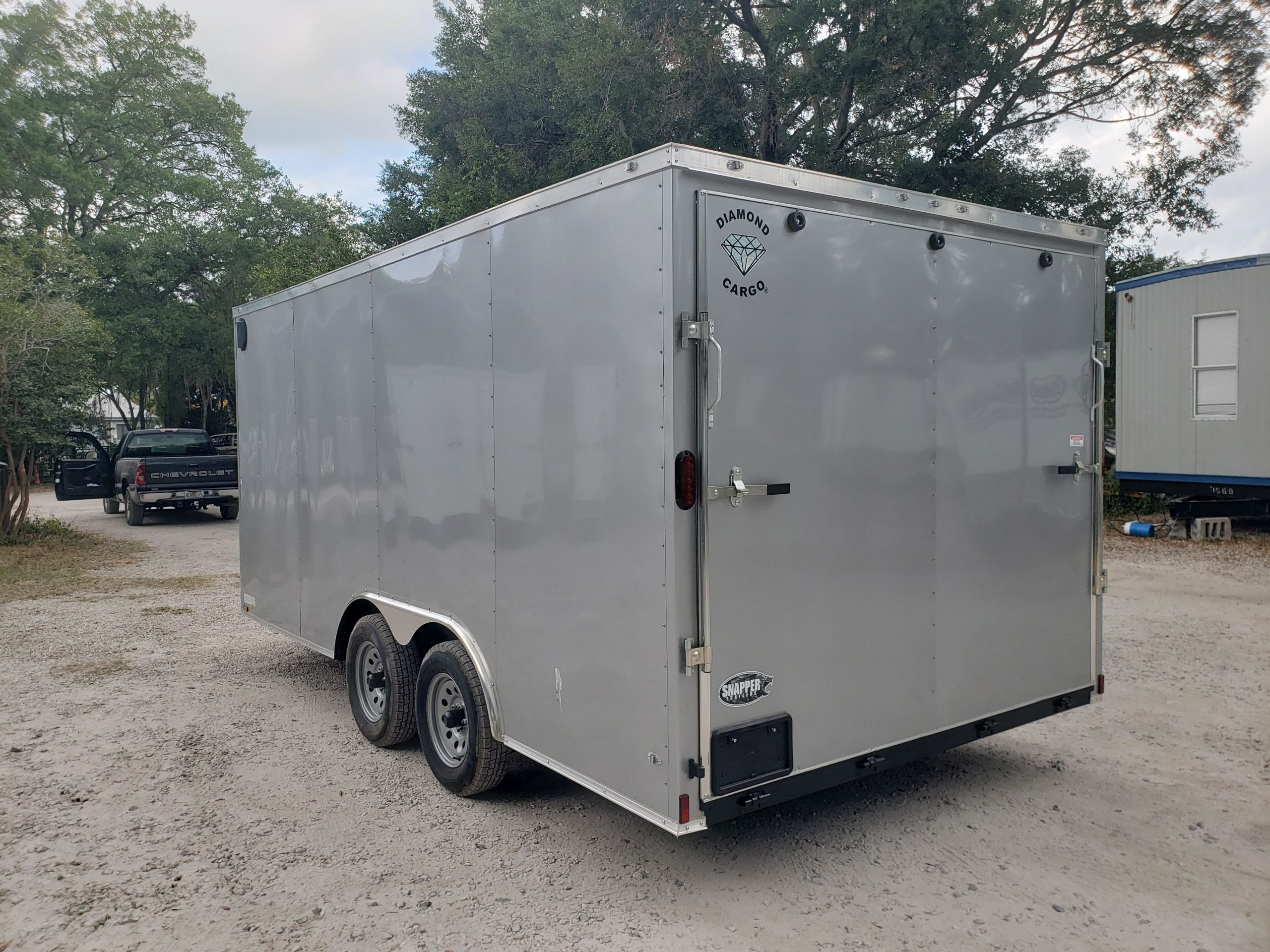 Diamond Cargo 8.5x16 TA Trailer - Silver Frost, Ramp, Side Door, D-Rings - Image 3