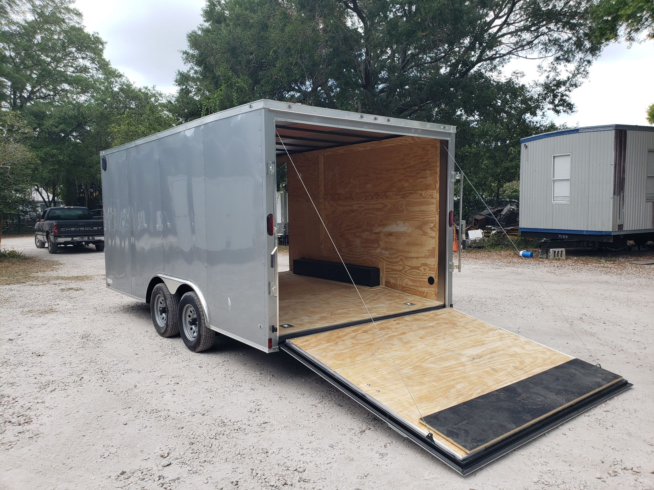Diamond Cargo 8.5x16 TA Trailer - Silver Frost, Ramp, Side Door, D-Rings, Insulated Ceiling - Image 4