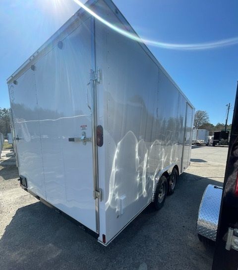 Diamond Cargo 8.5x16 TA Trailer - White, Ramp, Side Door, D-Rings - Image 3