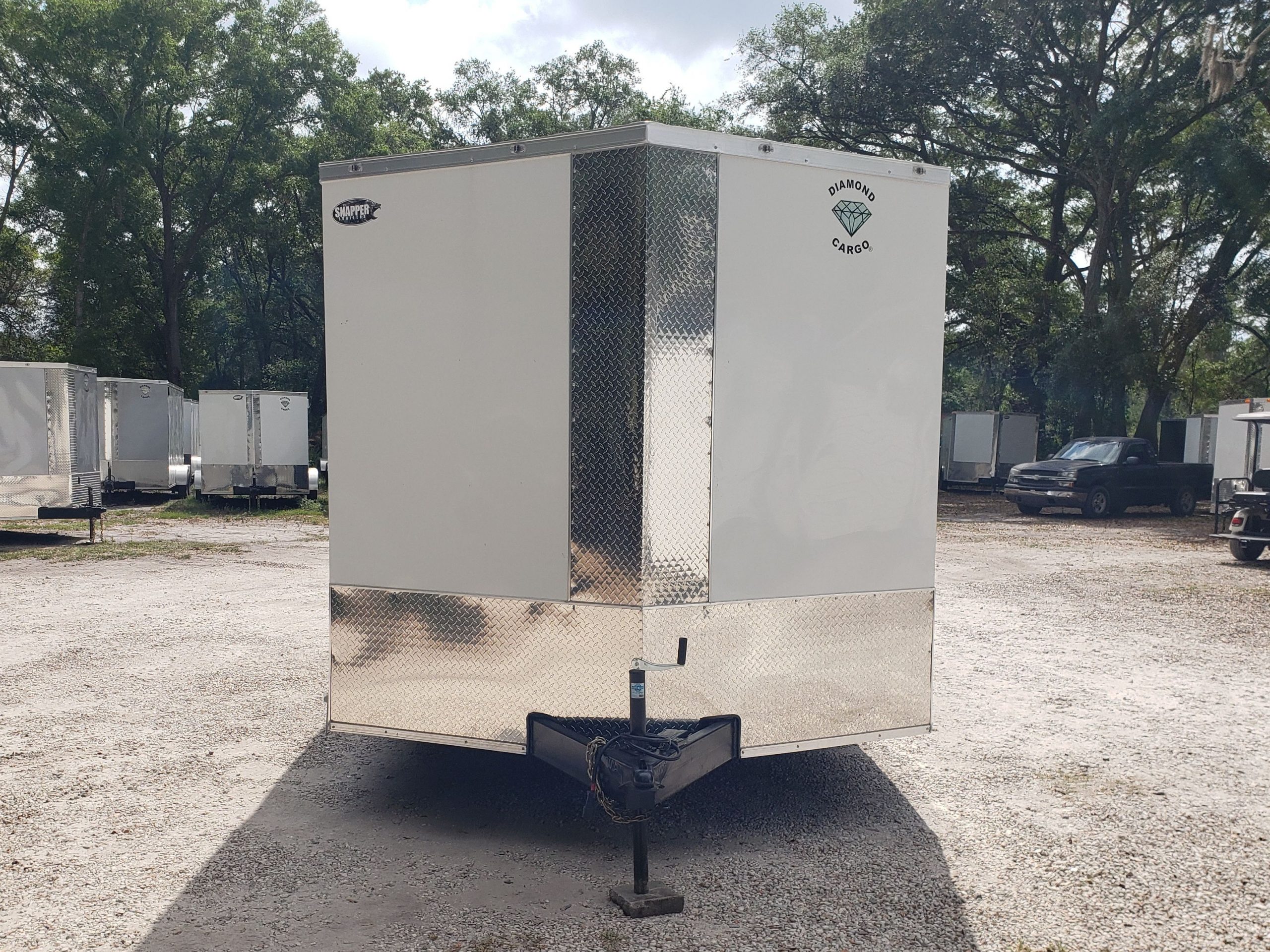 Diamond Cargo 8.5x16 TA Trailer - White, Ramp, Side Door, D-Rings, Insulated Ceiling - Image 2
