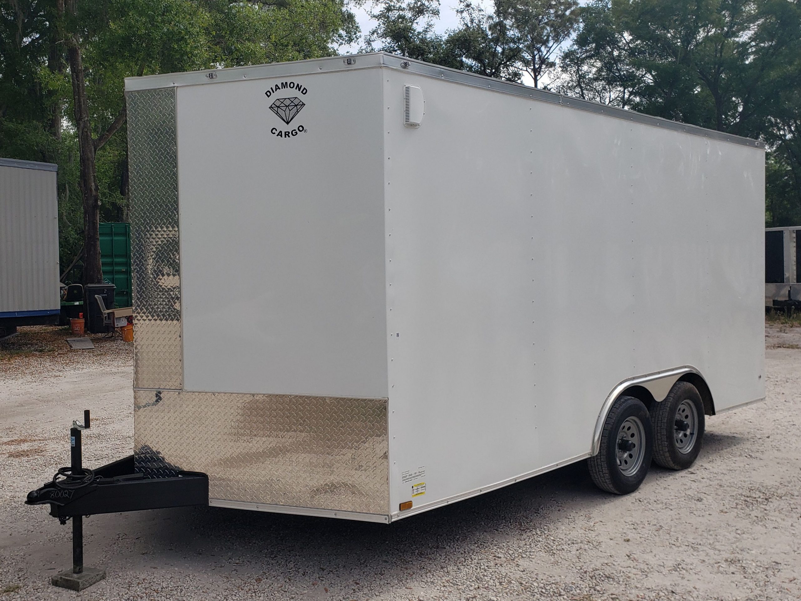 Diamond Cargo 8.5x16 TA Trailer - White, Ramp, Side Door, D-Rings, Insulated Ceiling - Image 15