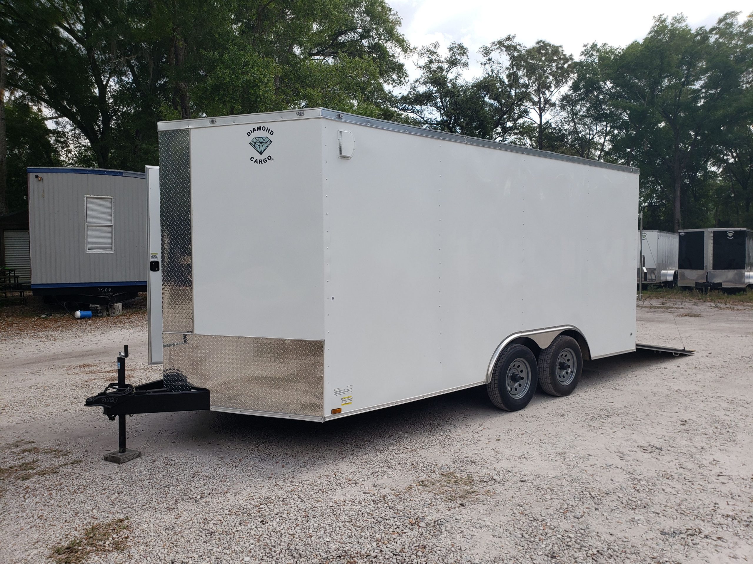 Diamond Cargo 8.5x16 TA Trailer - White, Ramp, Side Door, D-Rings, Insulated Ceiling - Image 14