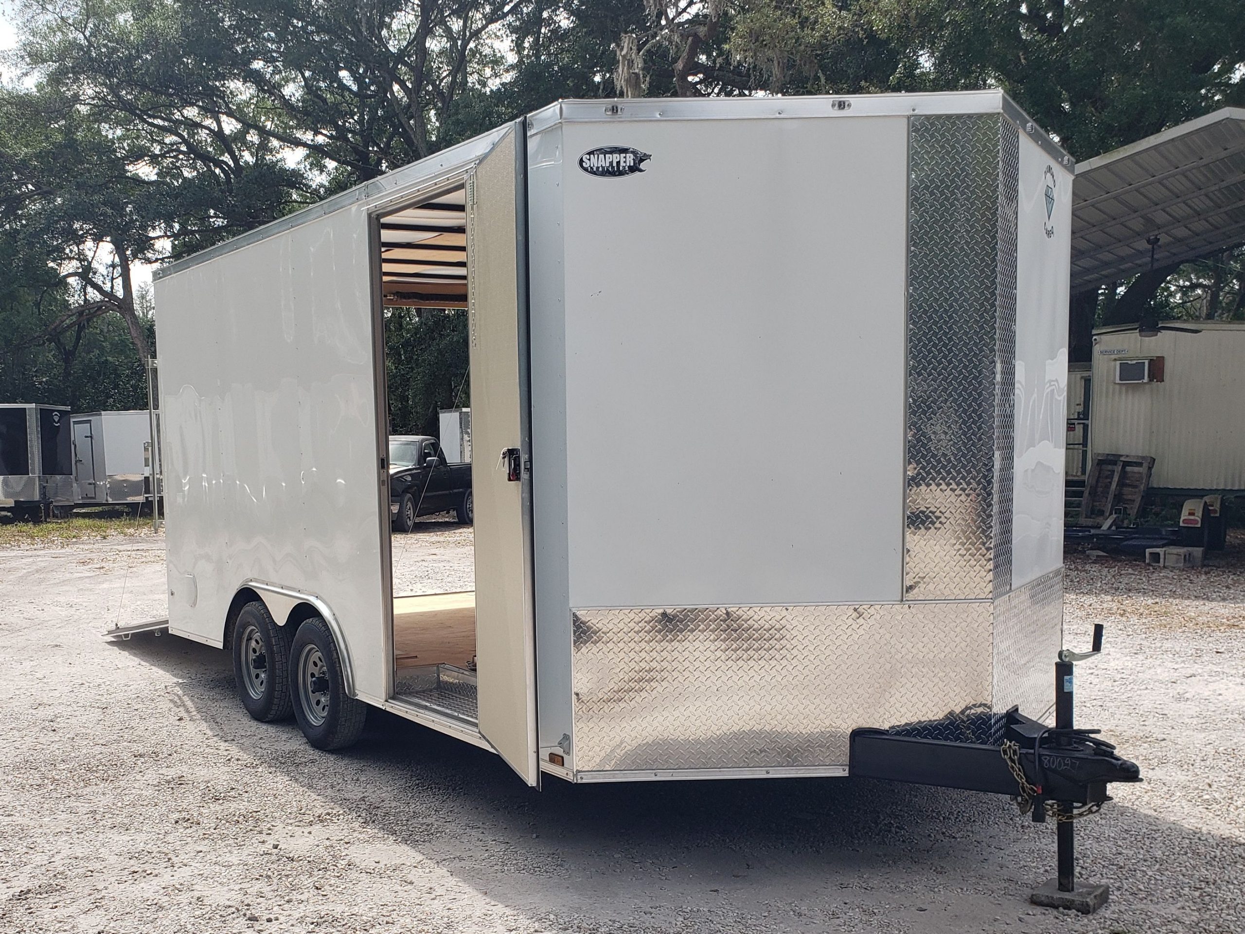Diamond Cargo 8.5x16 TA Trailer - White, Ramp, Side Door, D-Rings, Insulated Ceiling - Image 11