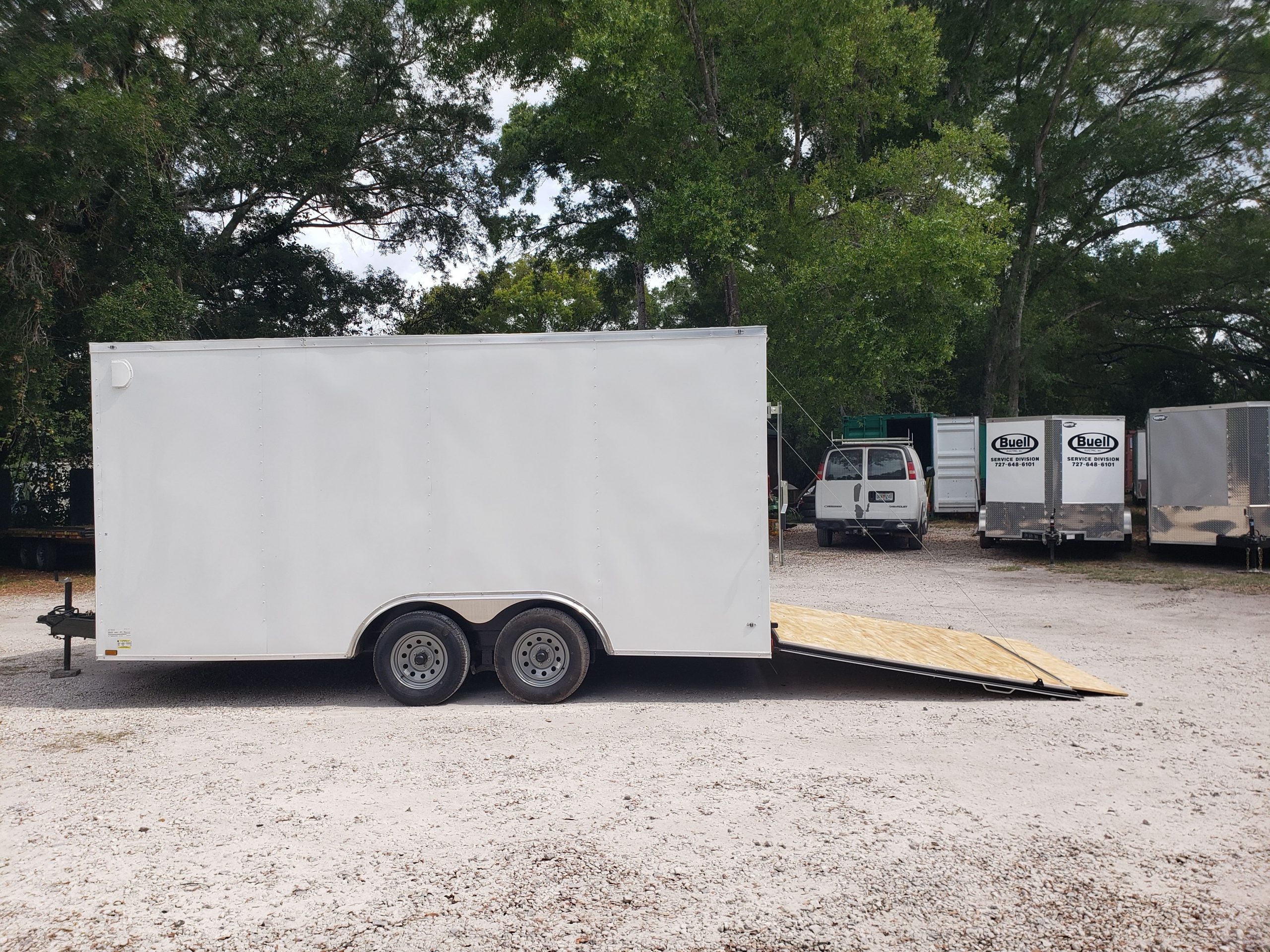 Diamond Cargo 8.5x16 TA Trailer - White, Ramp, Side Door, D-Rings, Insulated Ceiling - Image 9