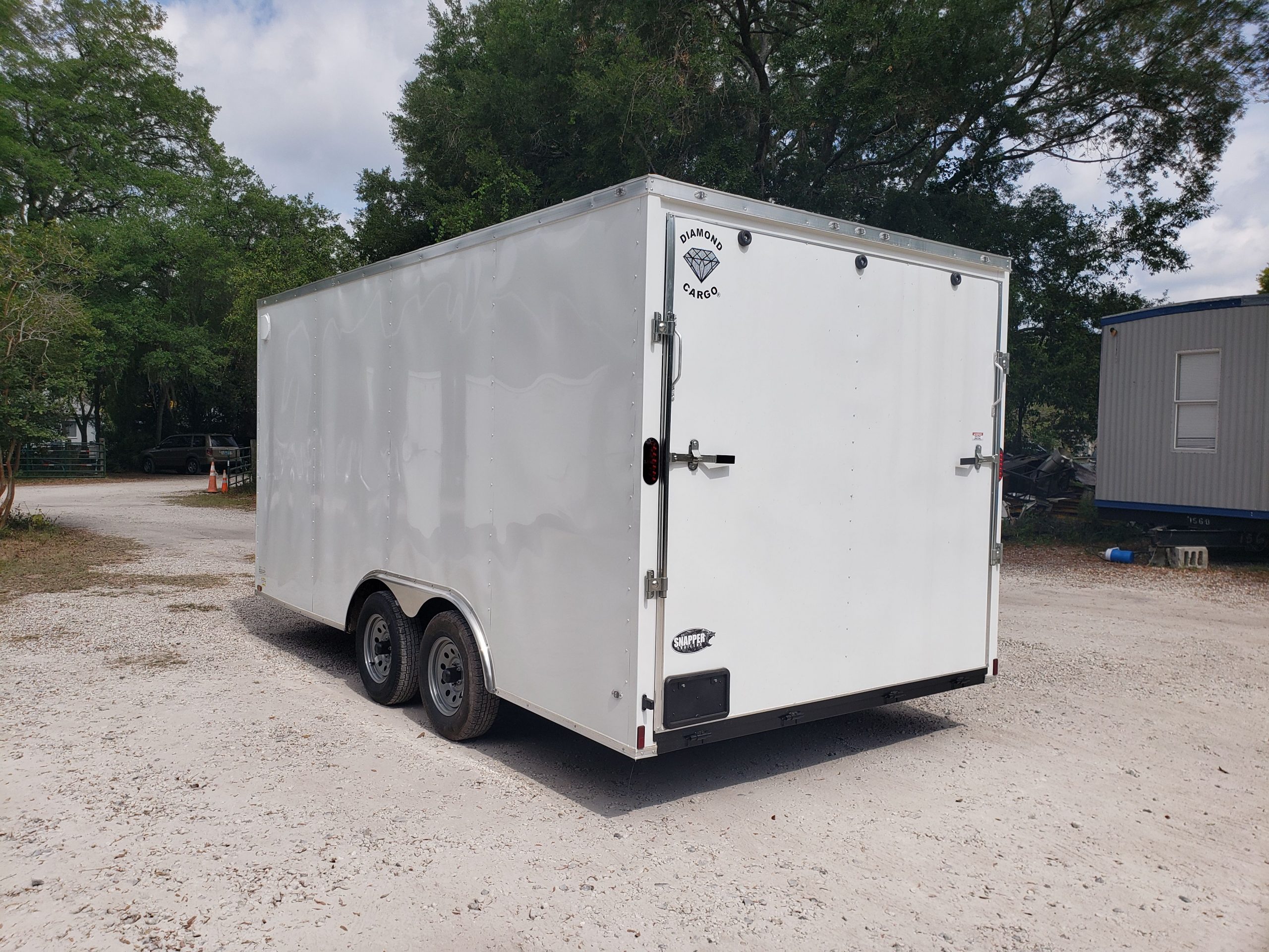 Diamond Cargo 8.5x16 TA Trailer - White, Ramp, Side Door, D-Rings, Insulated Ceiling - Image 7