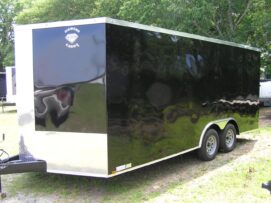 Alternative view of Diamond Cargo 8.5x18 TA Trailer - Black, Ramp, Side Door, D-Rings