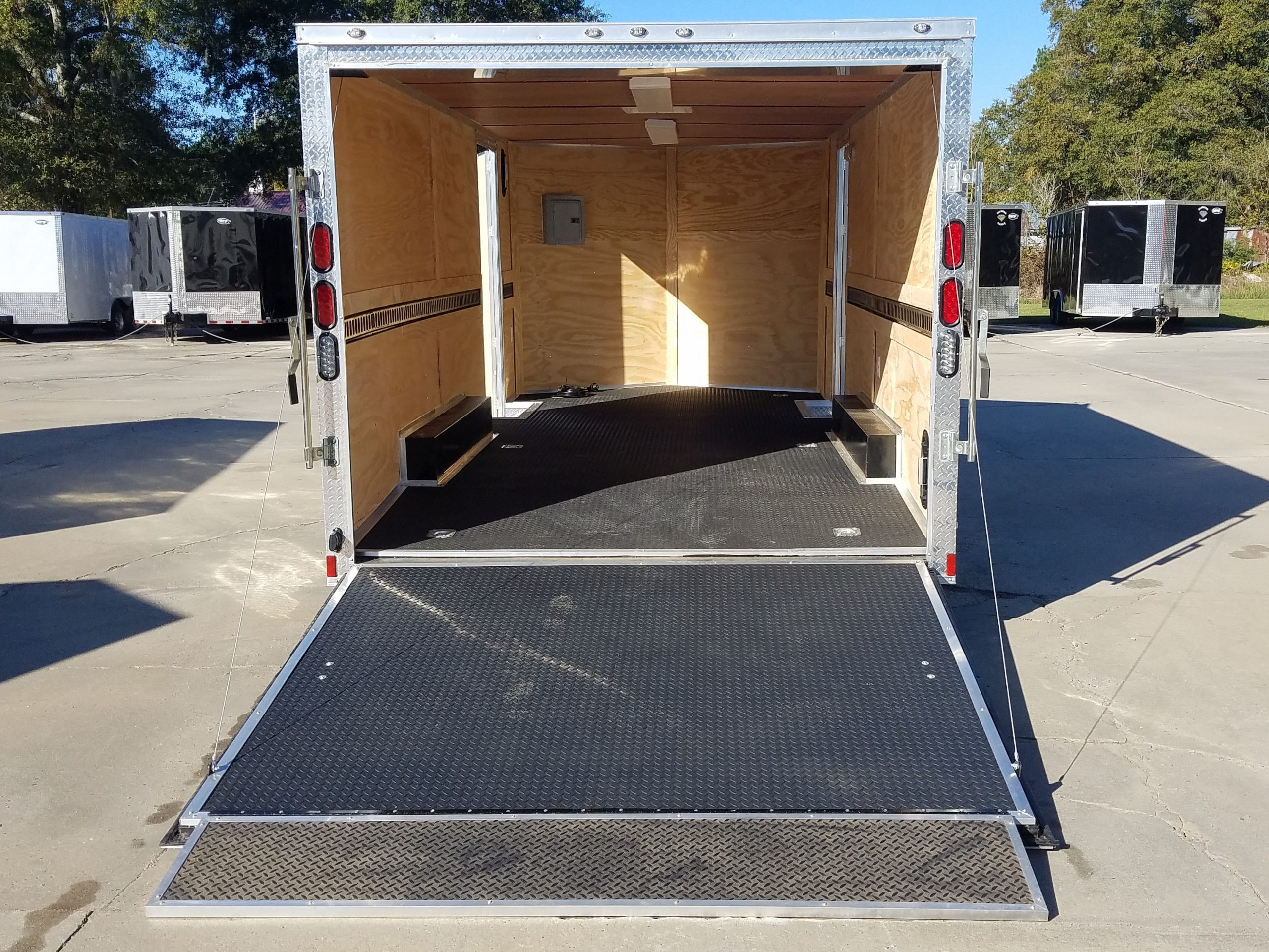 Diamond Cargo 8.5x18 TA Trailer - SilverBlack, Ramp, Two Side Doors, D-Rings, Electrical Package, Insulated, RTP Flooring, E-Track, More - Image 3