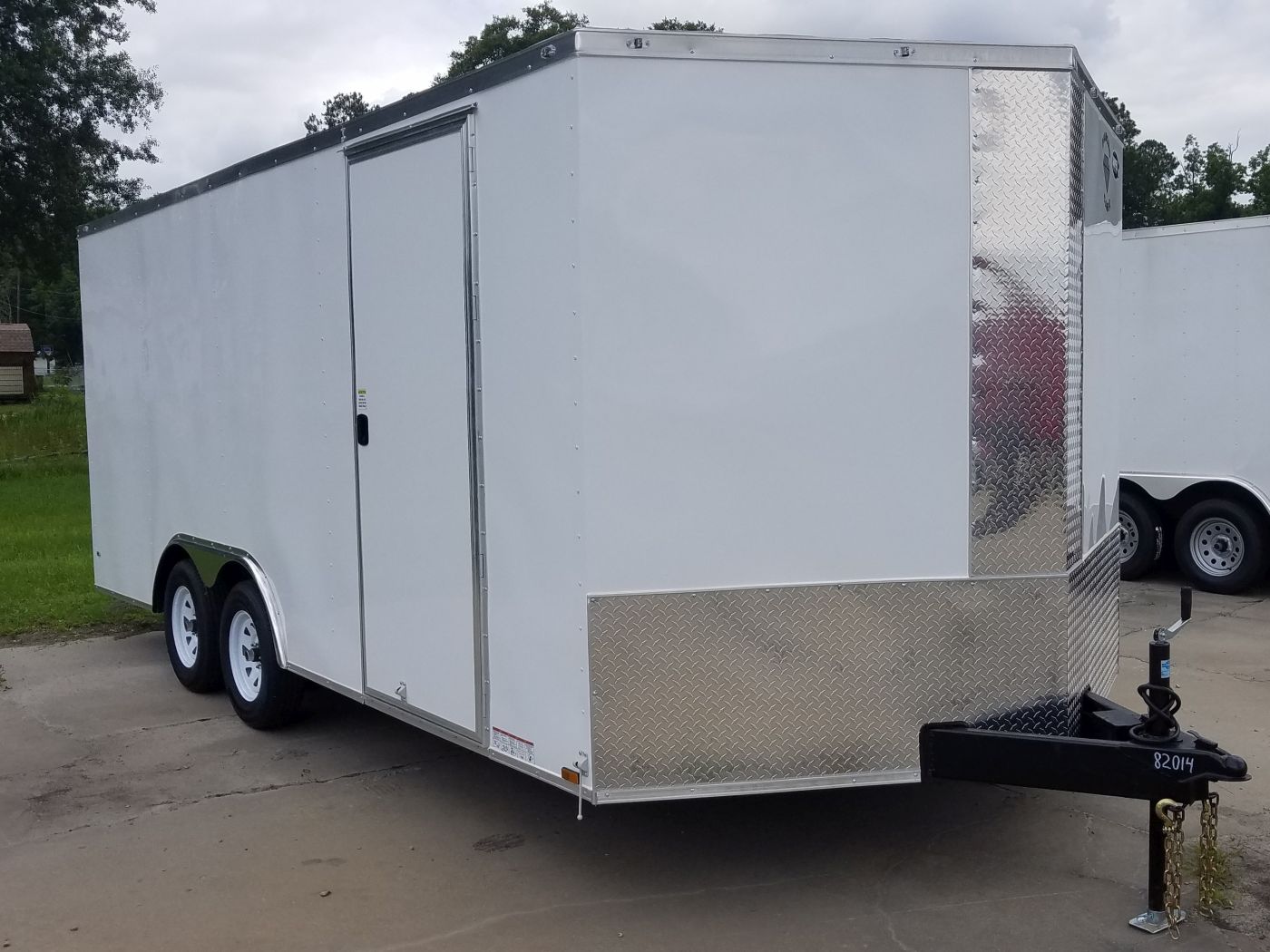 Diamond Cargo 8.5x18 TA Trailer - White, Ramp, Side Door, D-Rings - Image 14
