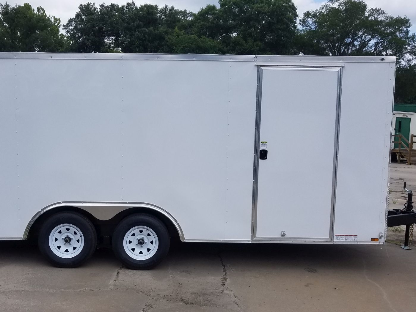 Diamond Cargo 8.5x18 TA Trailer - White, Ramp, Side Door, D-Rings