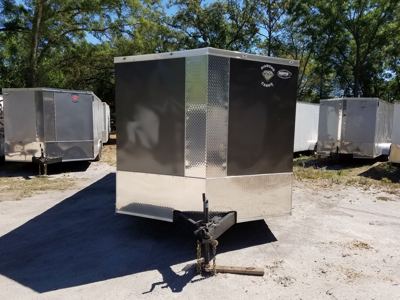 Diamond Cargo 8.5x20 TA Trailer - Charcoal Gray, Ramp, Side Door, D-Rings - Image 14