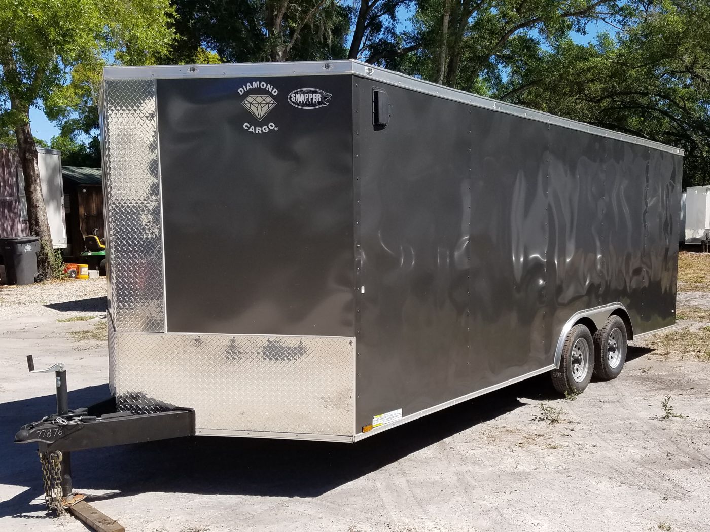 Diamond Cargo 8.5x20 TA Trailer - Charcoal Gray, Ramp, Side Door, D-Rings - Image 3