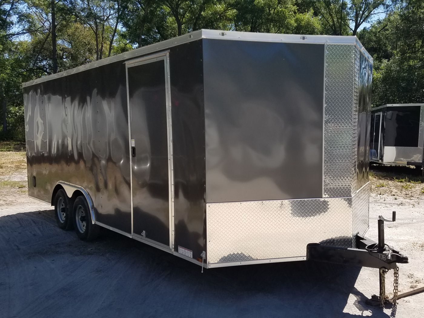 Diamond Cargo 8.5x20 TA Trailer - Charcoal Gray, Ramp, Side Door, D-Rings - Image 13
