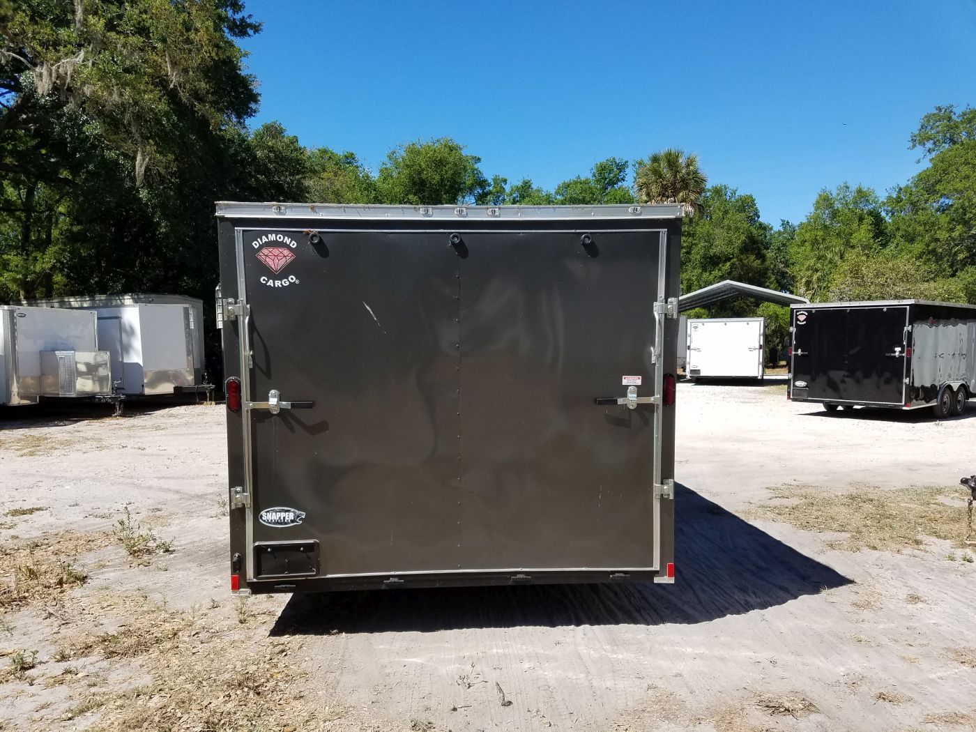 Diamond Cargo 8.5x20 TA Trailer - Charcoal Gray, Ramp, Side Door, D-Rings - Image 8
