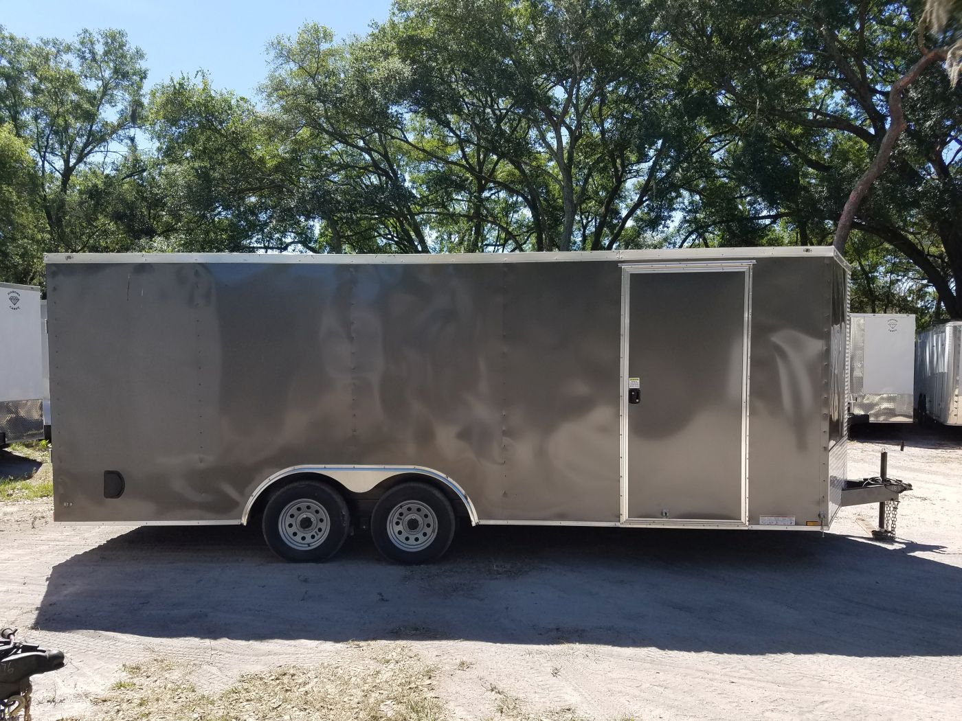 Diamond Cargo 8.5x20 TA Trailer - Charcoal Gray, Ramp, Side Door, D-Rings