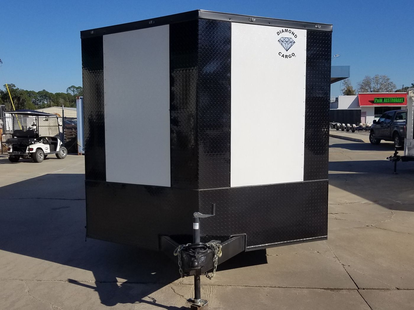 Diamond Cargo 8.5x20 TA Trailer - White Embossed, Ramp, Side Door, D-Rings, Blackout Package - Image 17