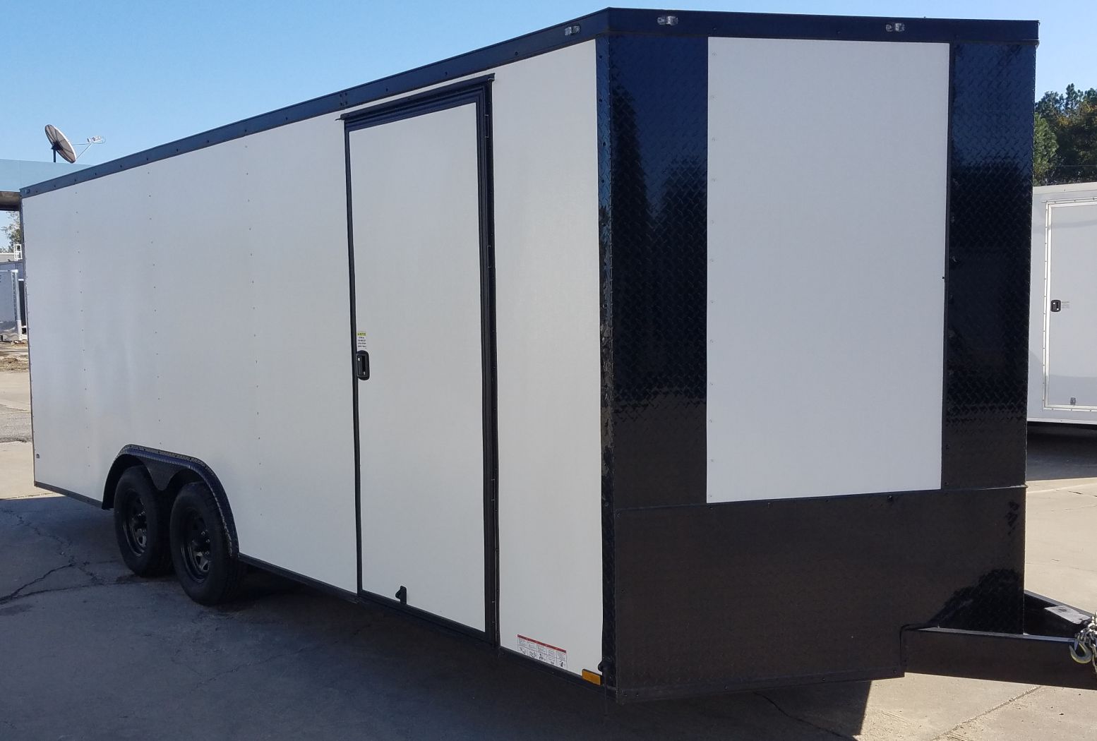 Diamond Cargo 8.5x20 TA Trailer - White Embossed, Ramp, Side Door, D-Rings, Blackout Package - Image 16