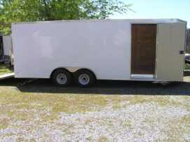 Alternative view of Diamond Cargo 8.5x20 TA Trailer - White, Ramp, Side Door, 5K Axles, D-Rings