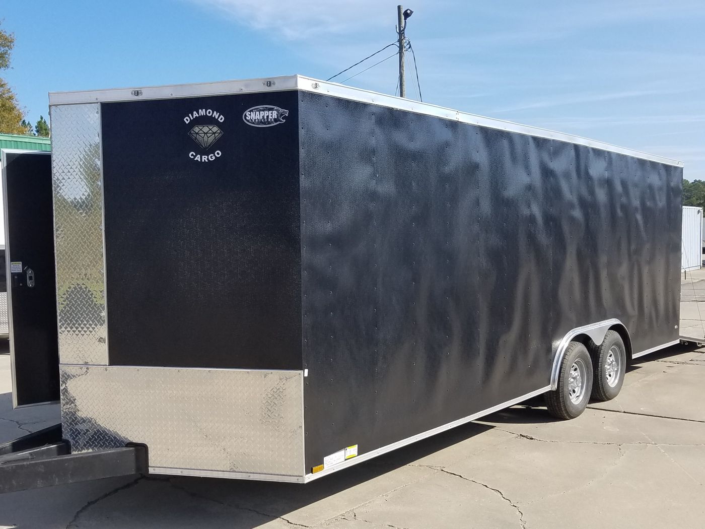 Diamond Cargo 8.5x22 TA Trailer - Black Embossed, Ramp, Side Door, D-Rings, E-Track, 5K axles, Finsihed WallsCeiling, and More - Image 2