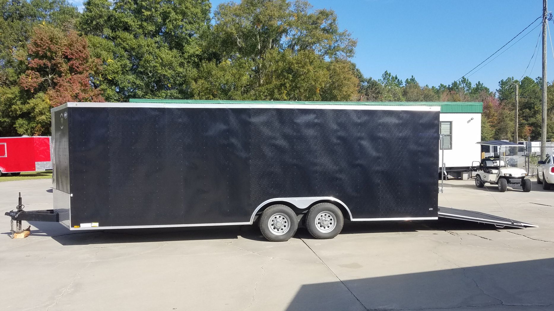 Diamond Cargo 8.5x22 TA Trailer - Black Embossed, Ramp, Side Door, D-Rings, E-Track, 5K axles, Finsihed WallsCeiling, and More - Image 4