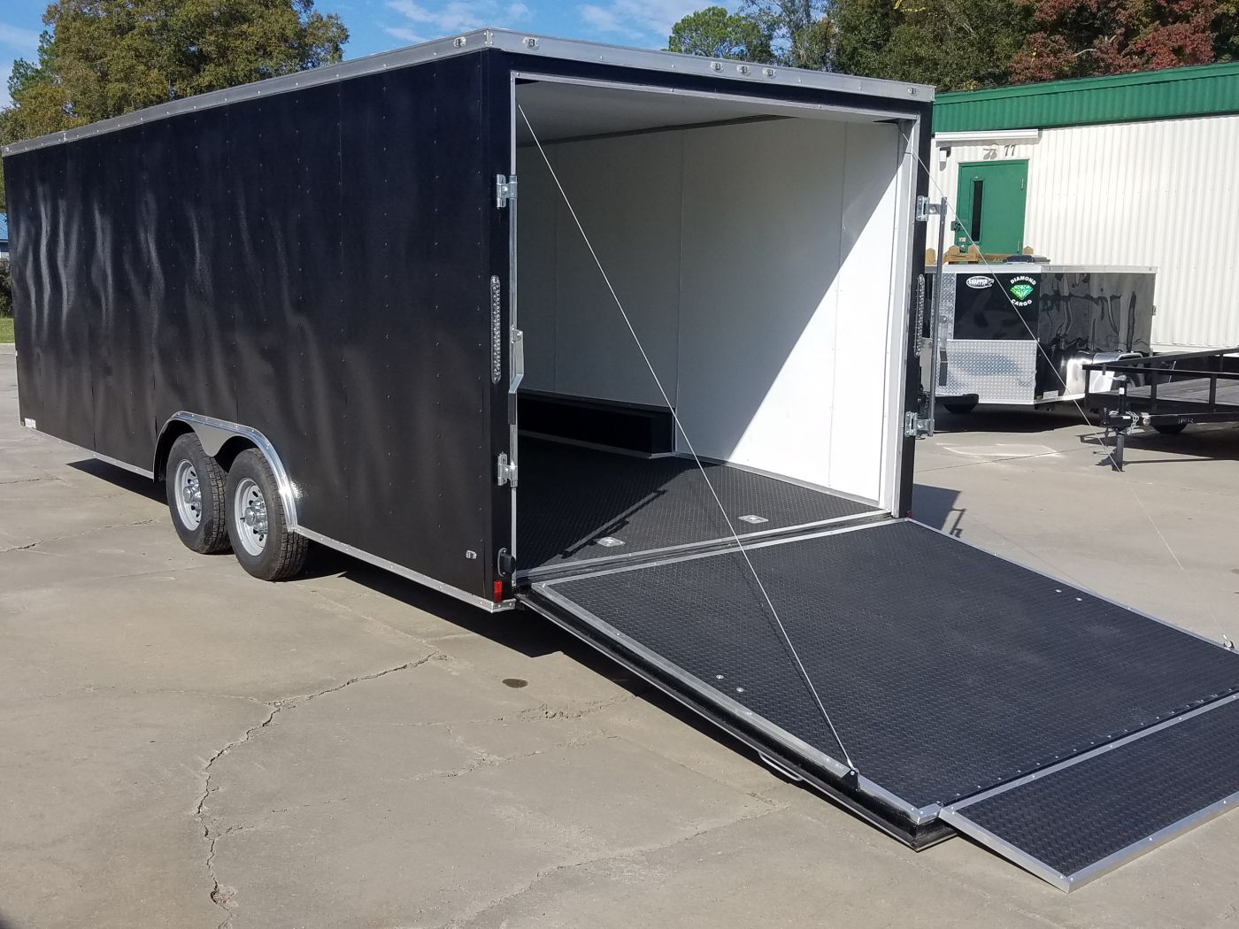 Diamond Cargo 8.5x22 TA Trailer - Black Embossed, Ramp, Side Door, D-Rings, E-Track, 5K axles, Finsihed WallsCeiling, and More - Image 6