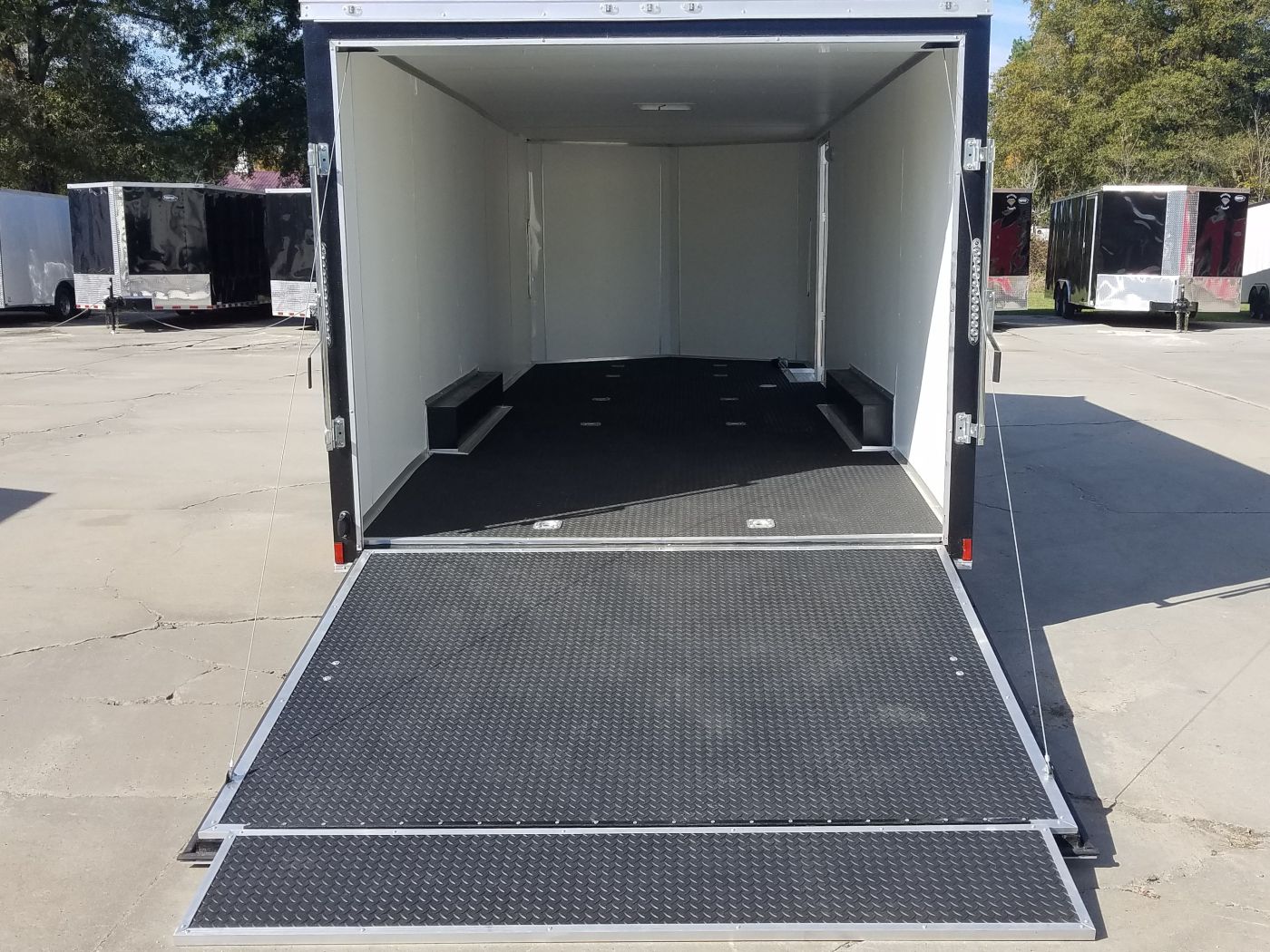 Diamond Cargo 8.5x22 TA Trailer - Black Embossed, Ramp, Side Door, D-Rings, E-Track, 5K axles, Finsihed WallsCeiling, and More - Image 8