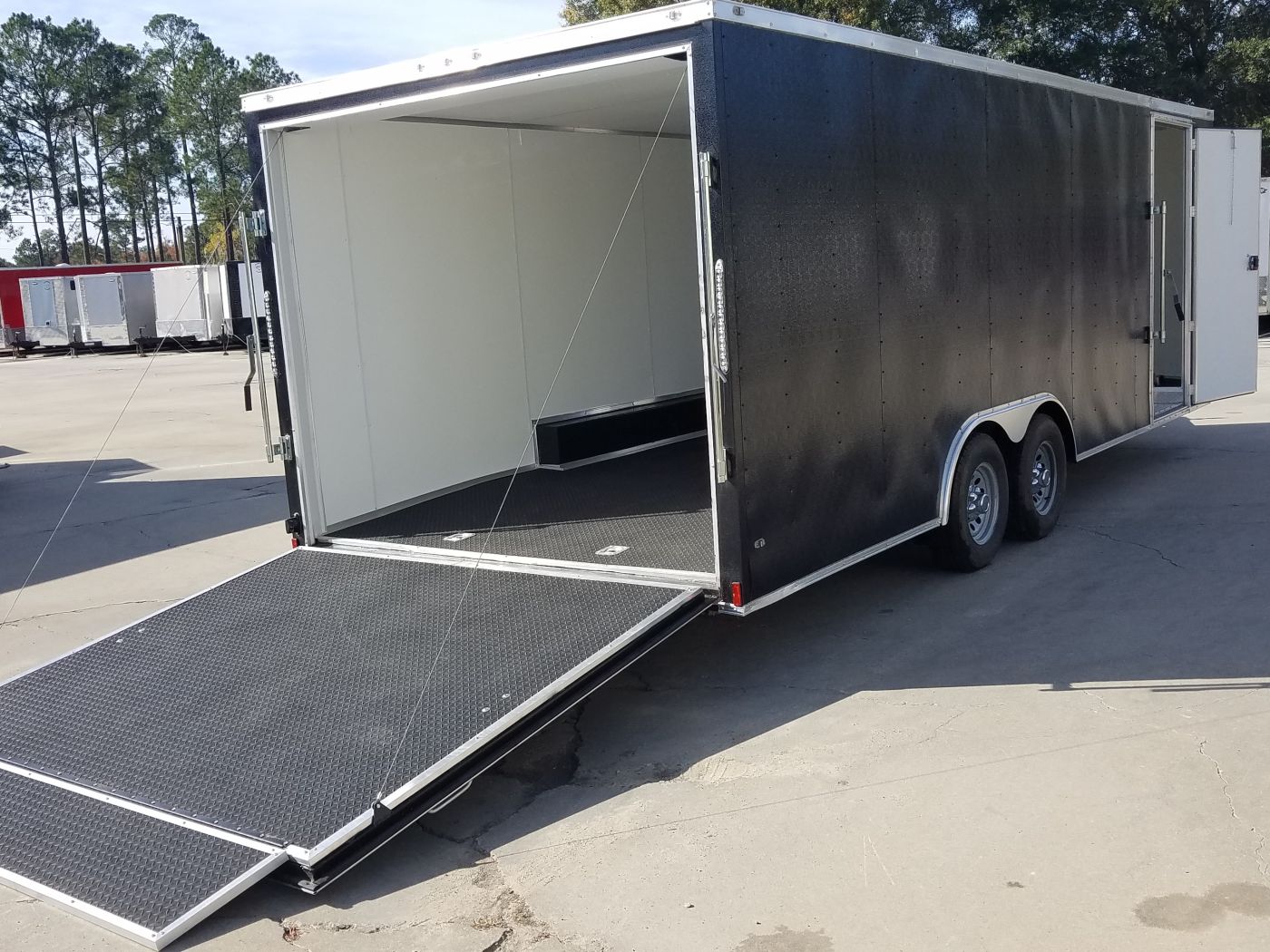 Diamond Cargo 8.5x22 TA Trailer - Black Embossed, Ramp, Side Door, D-Rings, E-Track, 5K axles, Finsihed WallsCeiling, and More - Image 10