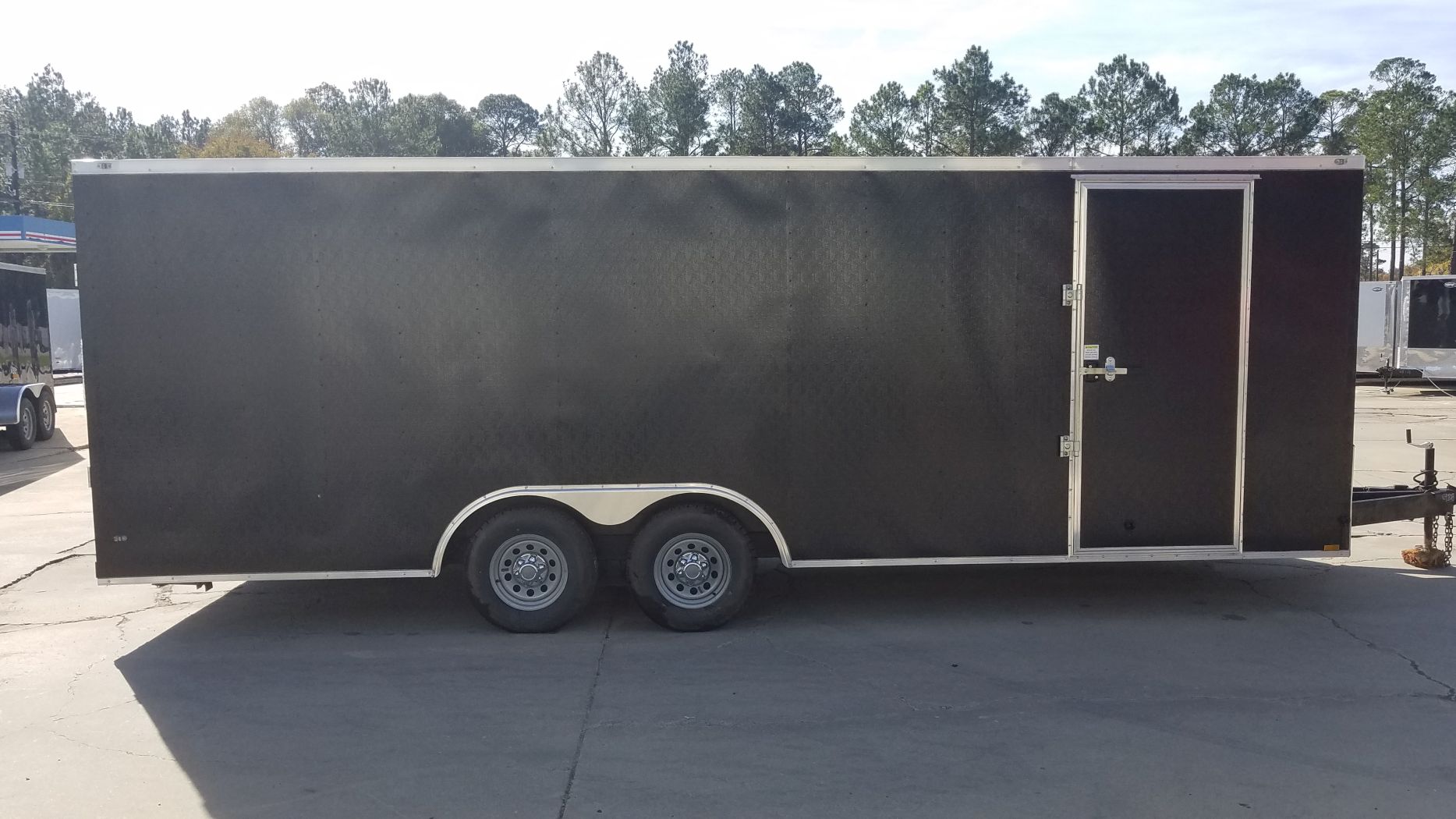 Diamond Cargo 8.5x22 TA Trailer - Black Embossed, Ramp, Side Door, D-Rings, E-Track, 5K axles, Finsihed WallsCeiling, and More
