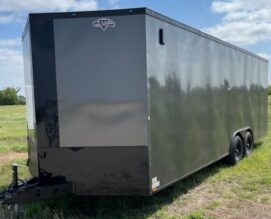 Alternative view of Diamond Cargo 8.5x22 TA Trailer - White, Ramp, Side Door, 5K Axles, D-Rings