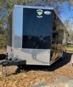 Alternative view of Diamond Cargo 8x18 TA Trailer - Black, Ramp, and Side Door