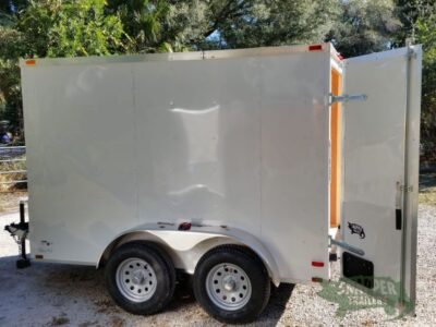 Quality Cargo 6x10 TA Trailer - White, Double Barn Doors, Side Door, Extra Height - Image 4