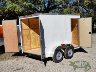 Quality Cargo 6x10 TA Trailer - White, Double Barn Doors, Side Door, Extra Height - Image 10