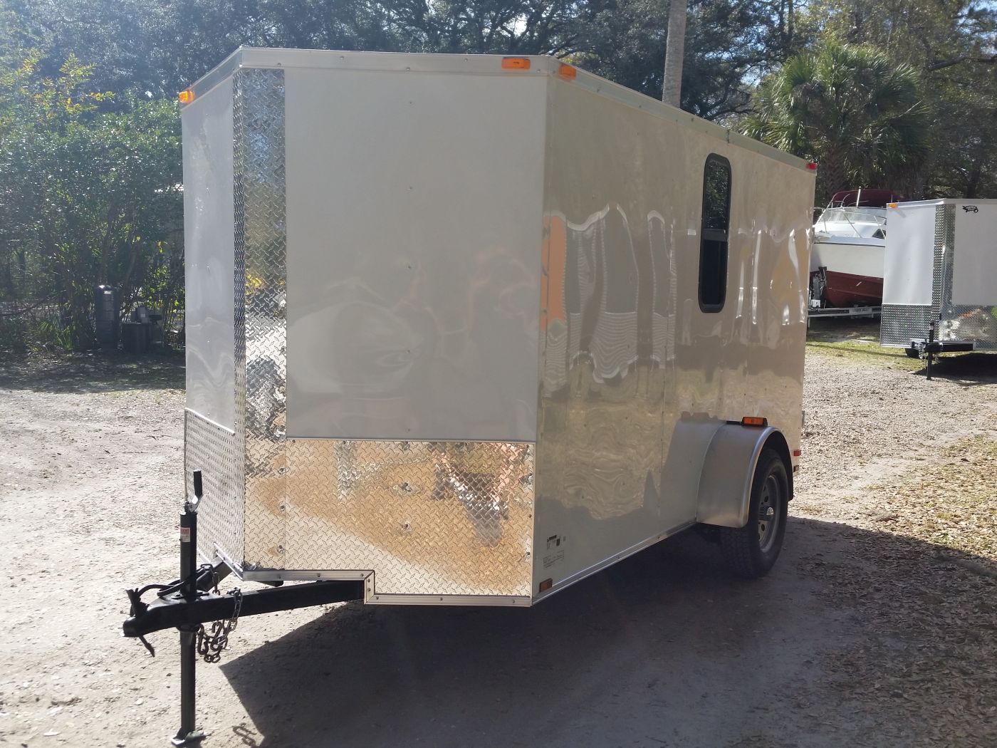 Quality Cargo 6x12 SA Trailer - White, Double Doors, Side Door, Extra Height, Window - Image 2