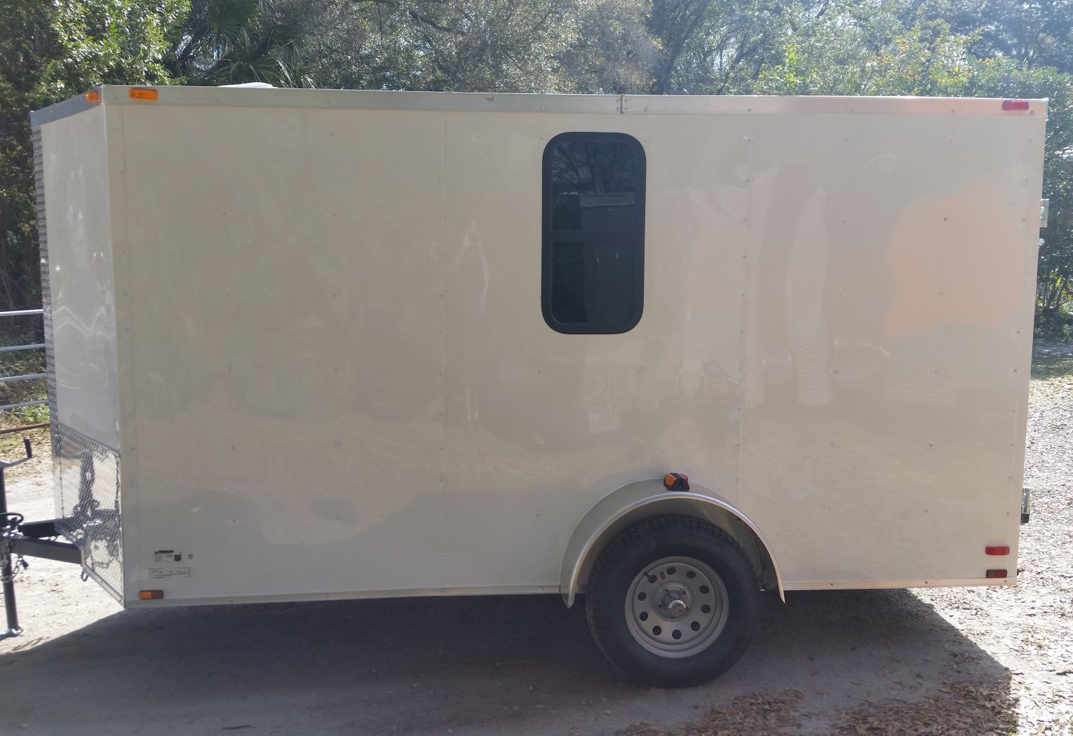 Quality Cargo 6x12 SA Trailer - White, Double Doors, Side Door, Extra Height, Window - Image 3