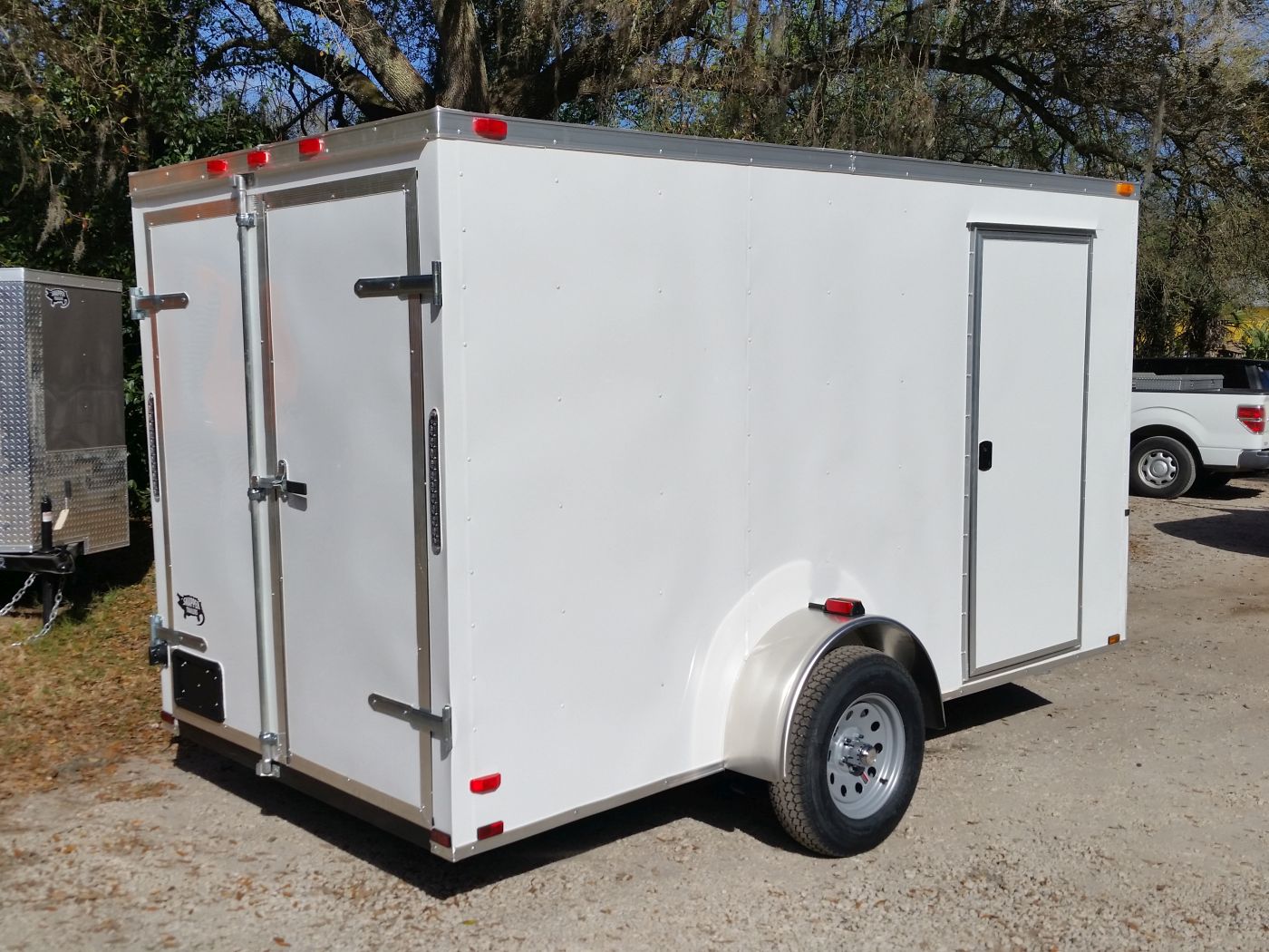 Quality Cargo 6x12 SA Trailer - White, Double Doors, Side Door, Extra Height, Window - Image 8