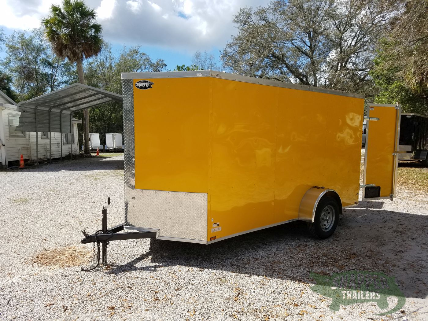 Quality Cargo 6x12 SA Trailer - Yellow, Double Doors, Side Door, Extra Height, Concession Door - Image 2