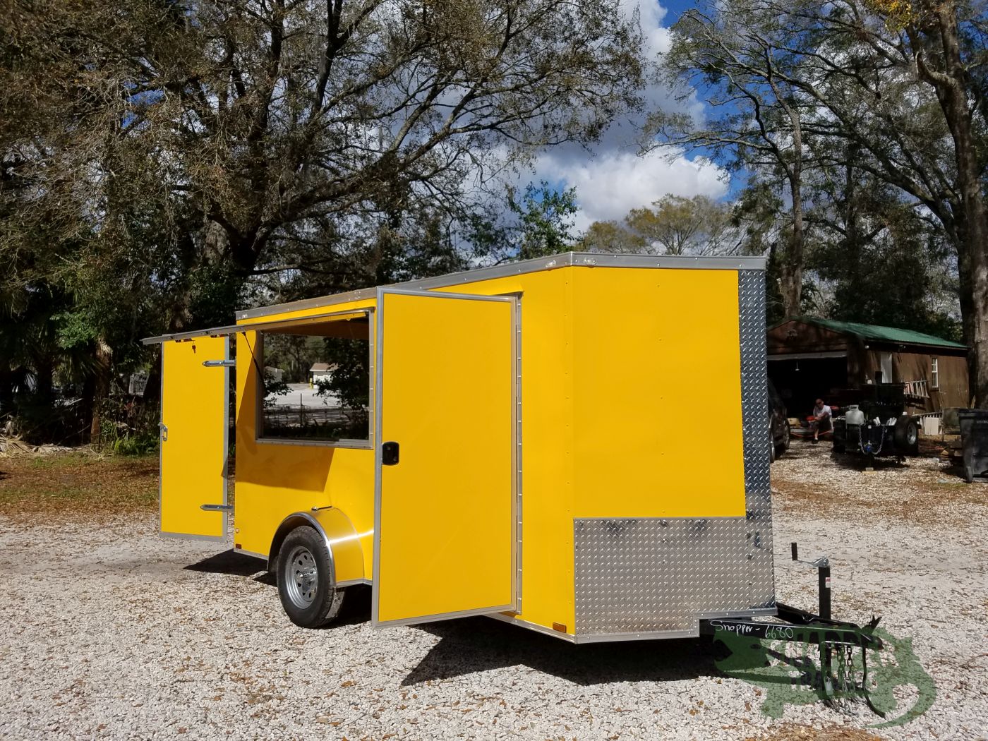 Quality Cargo 6x12 SA Trailer - Yellow, Double Doors, Side Door, Extra Height, Concession Door - Image 14